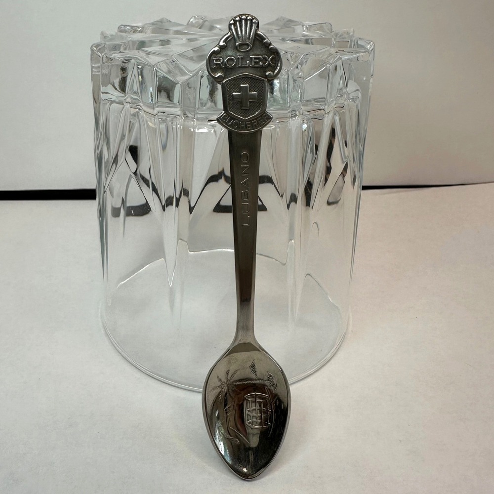 Rolex Bucherer Souvenir Spoon Lugano Silver Vintage Excellent Swiss Collector